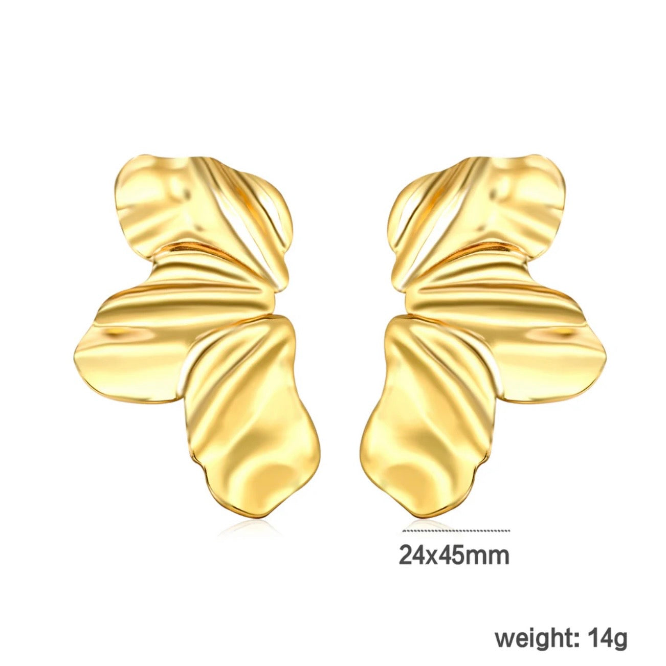 Sculpted Gold Statement Earrings – 18K Gold Plated Stainless Steel