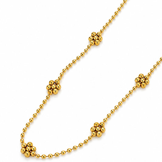 Vergoldete Blumen-Choker-Halskette mit Perlen