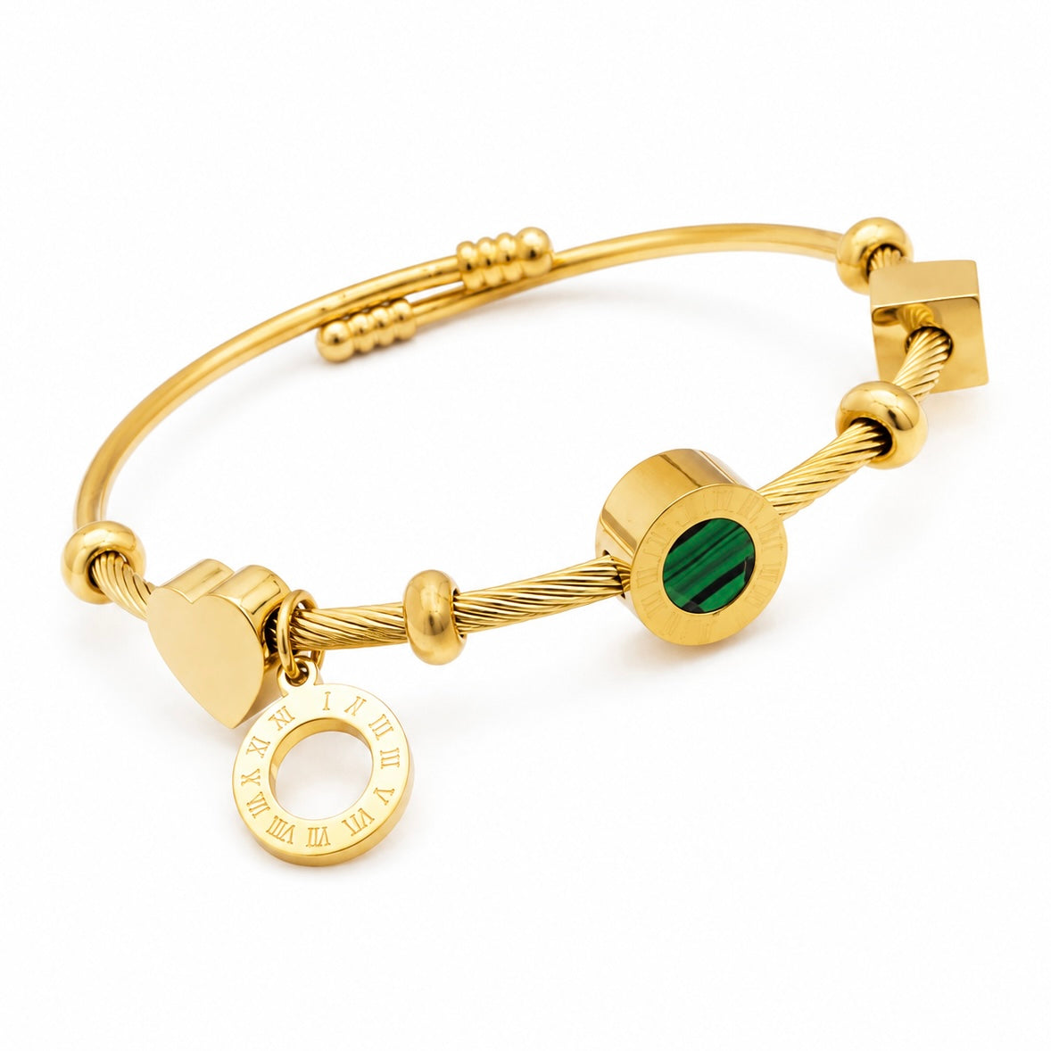 Gold Plated Charm Cable Bracelet