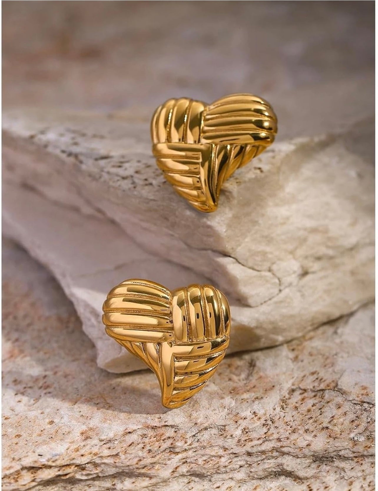 18k Gold Plated Stainless Steel Earrings Retro Simple Style Classic For Woman