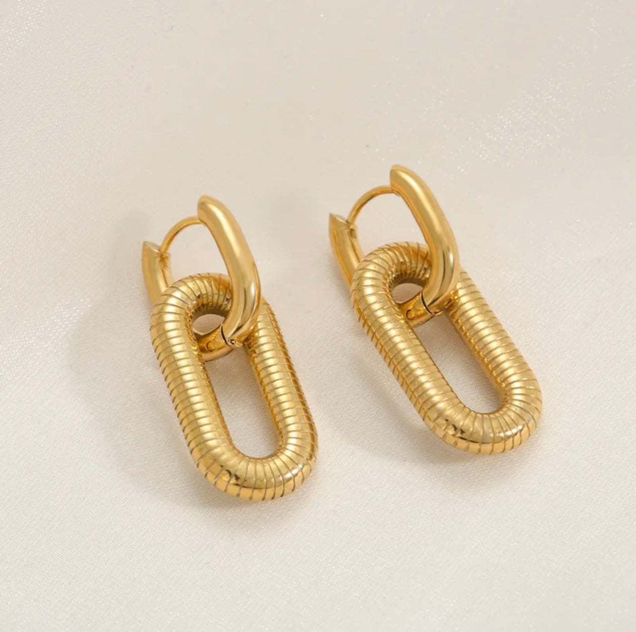 18k gold plated Hip -Hop Oversized U Shape Stainless Steel Earring For Women