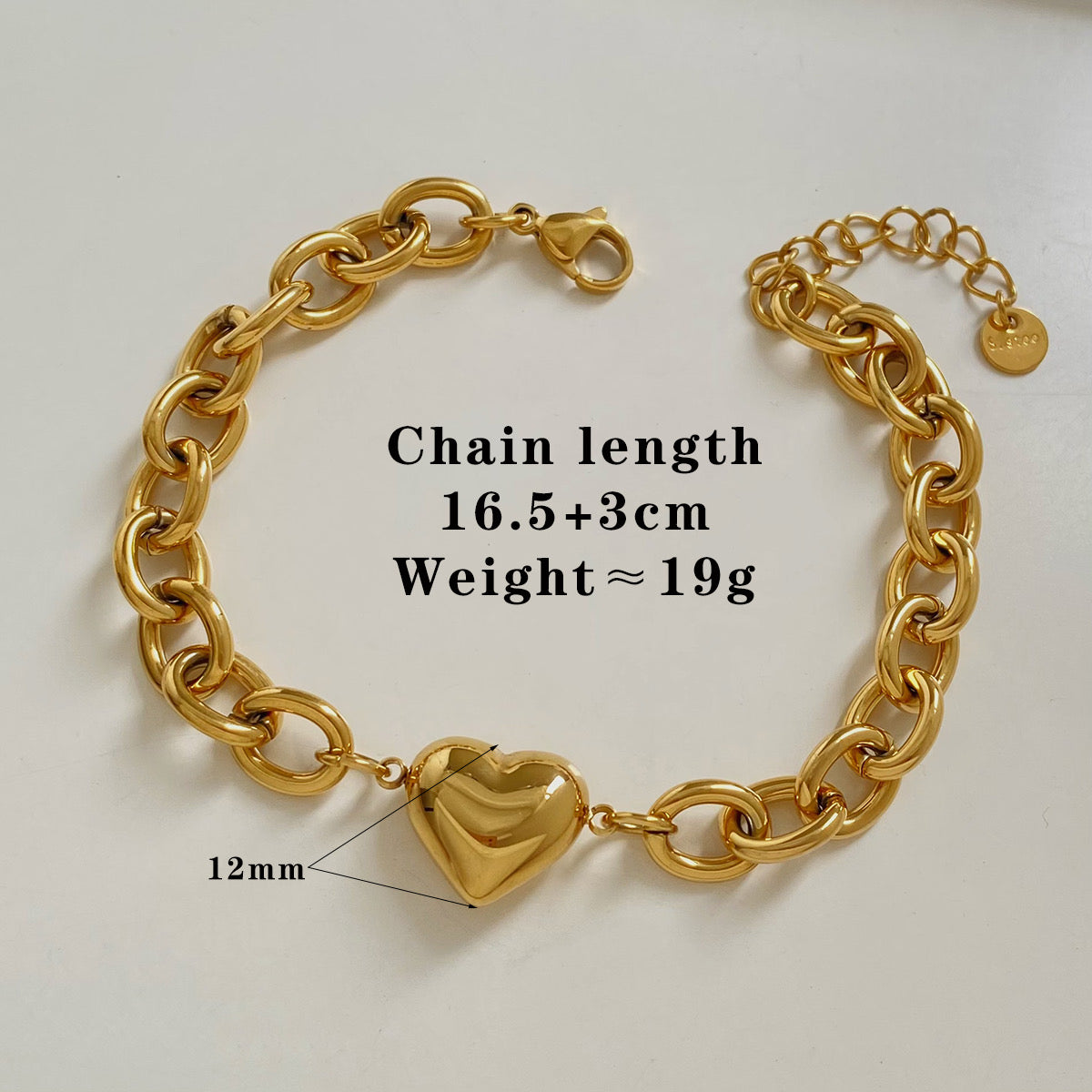 16k Gold Plated Stainless Steel Bracelet In Bulk Heart Shape For Woman Style