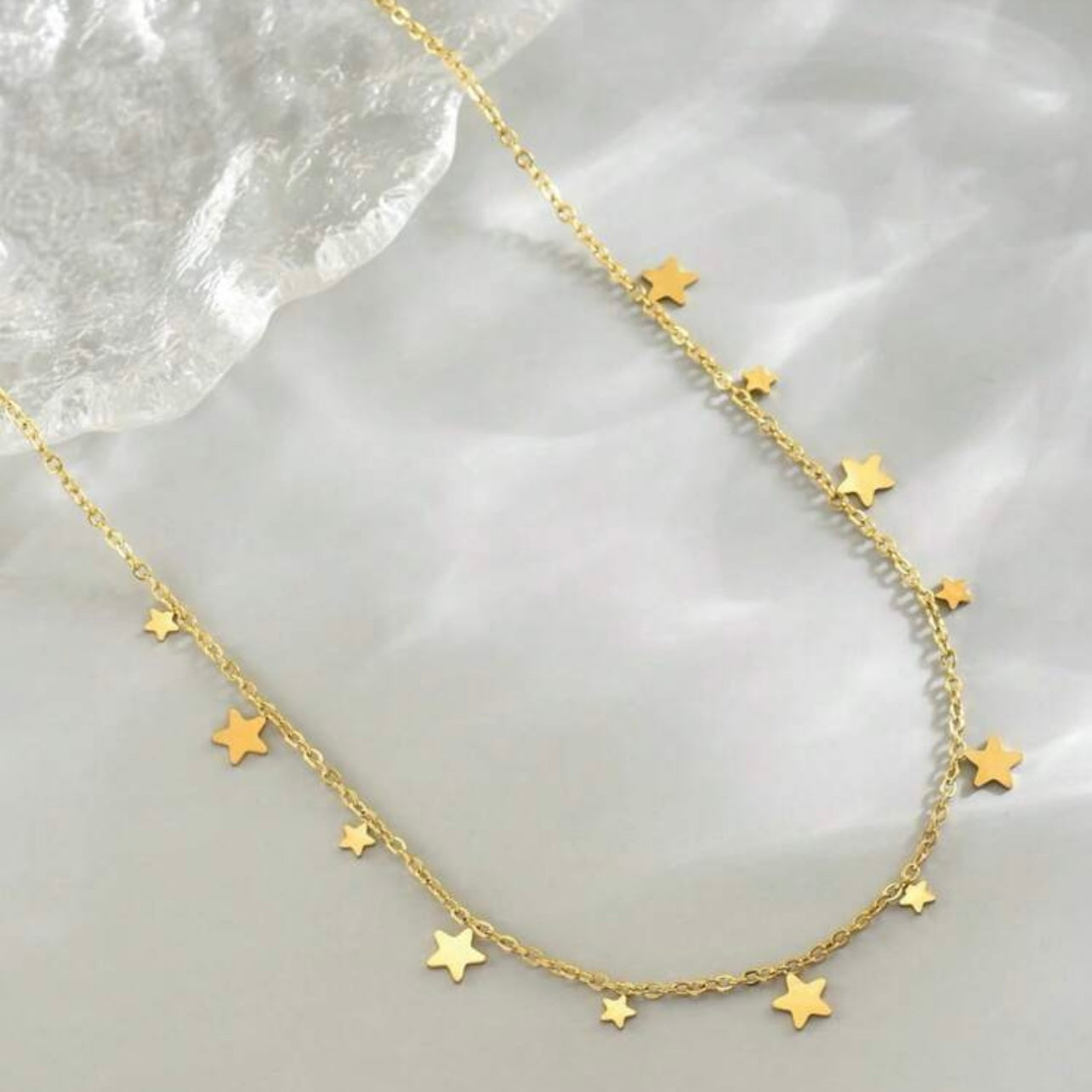 18K Gold Plated Dainty Star Charm Necklace – Minimalist Celestial Jewelry