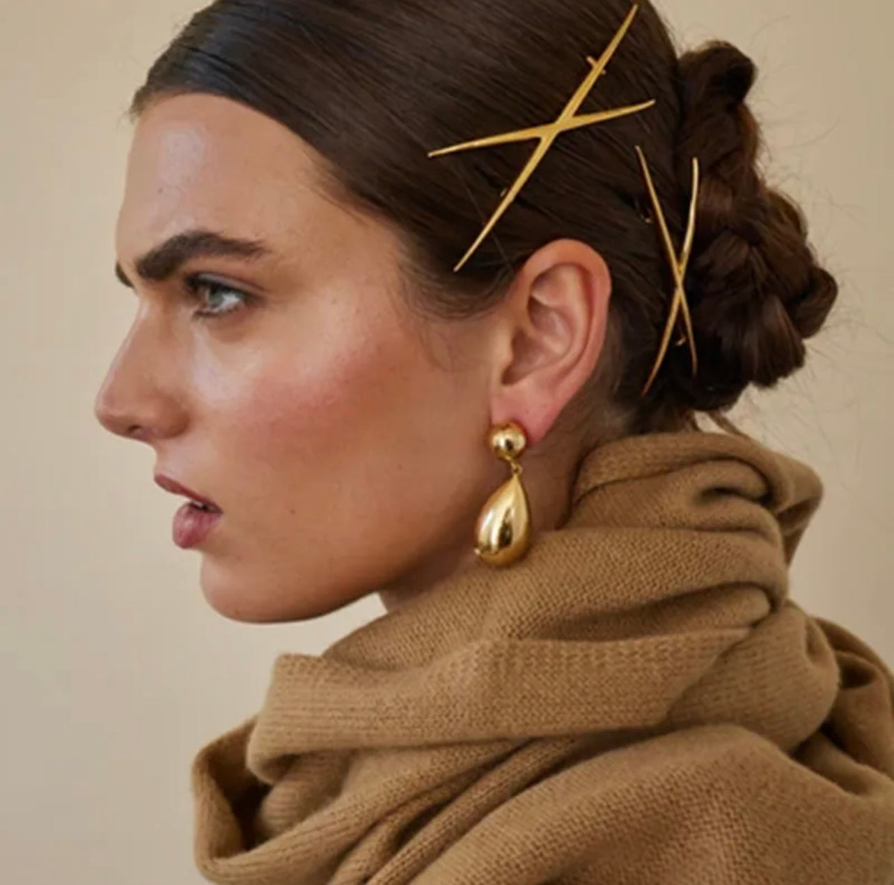 18K Gold Plated Teardrop Statement Earrings – Elegant Vintage Drop Jewelry