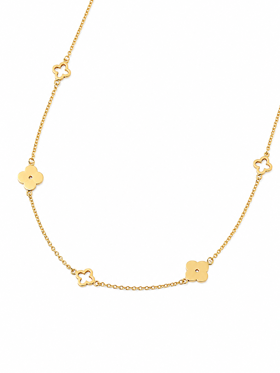 Gold Plated Clover Charm Necklace