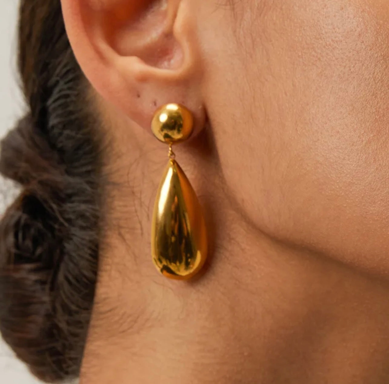 18K Gold Plated Teardrop Statement Earrings – Elegant Vintage Drop Jewelry
