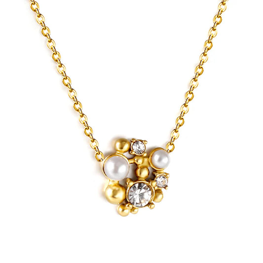 Christmas Jewelry Gift Set – Star Hoop Earrings & Pearl Charm Necklace ($30)