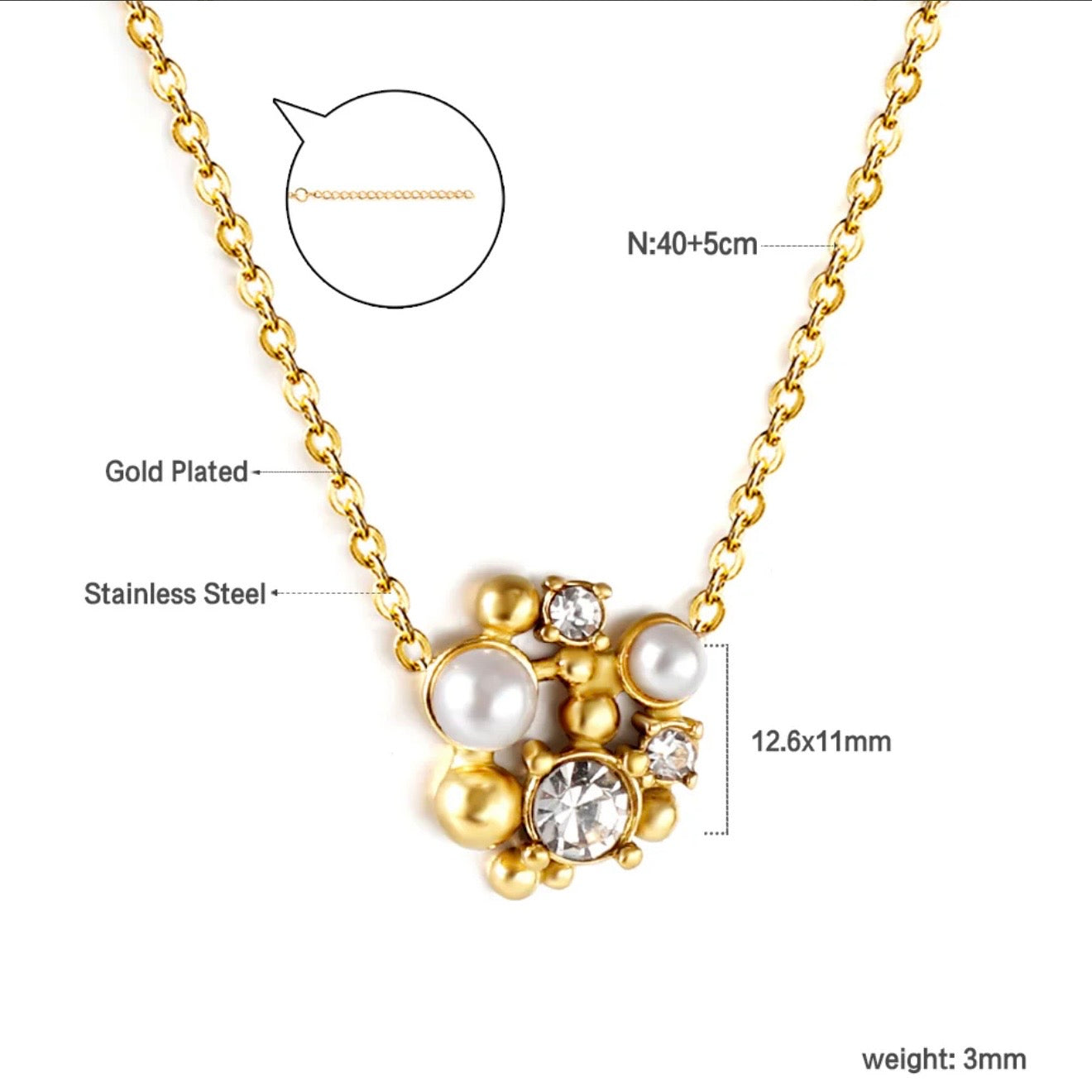 Christmas Jewelry Gift Set – Star Hoop Earrings & Pearl Charm Necklace ($30)
