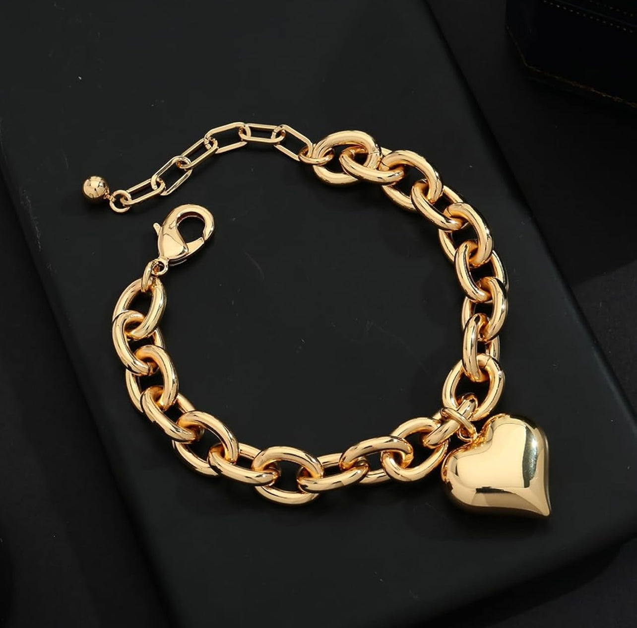 16k Gold Plated Stainless Steel Bracelet In Bulk Heart Shape For Woman Style