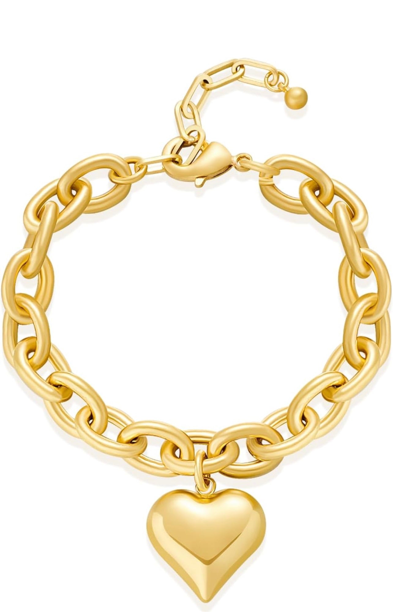 16k Gold Plated Stainless Steel Bracelet In Bulk Heart Shape For Woman Style