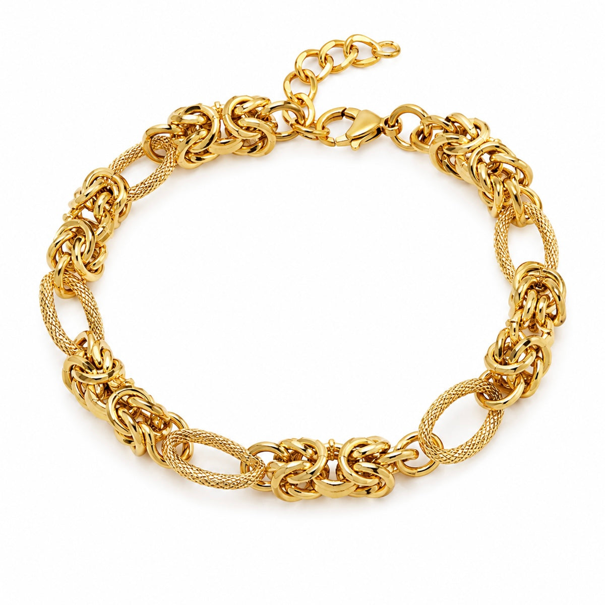 Vergoldetes Gliederarmband mit Textur
