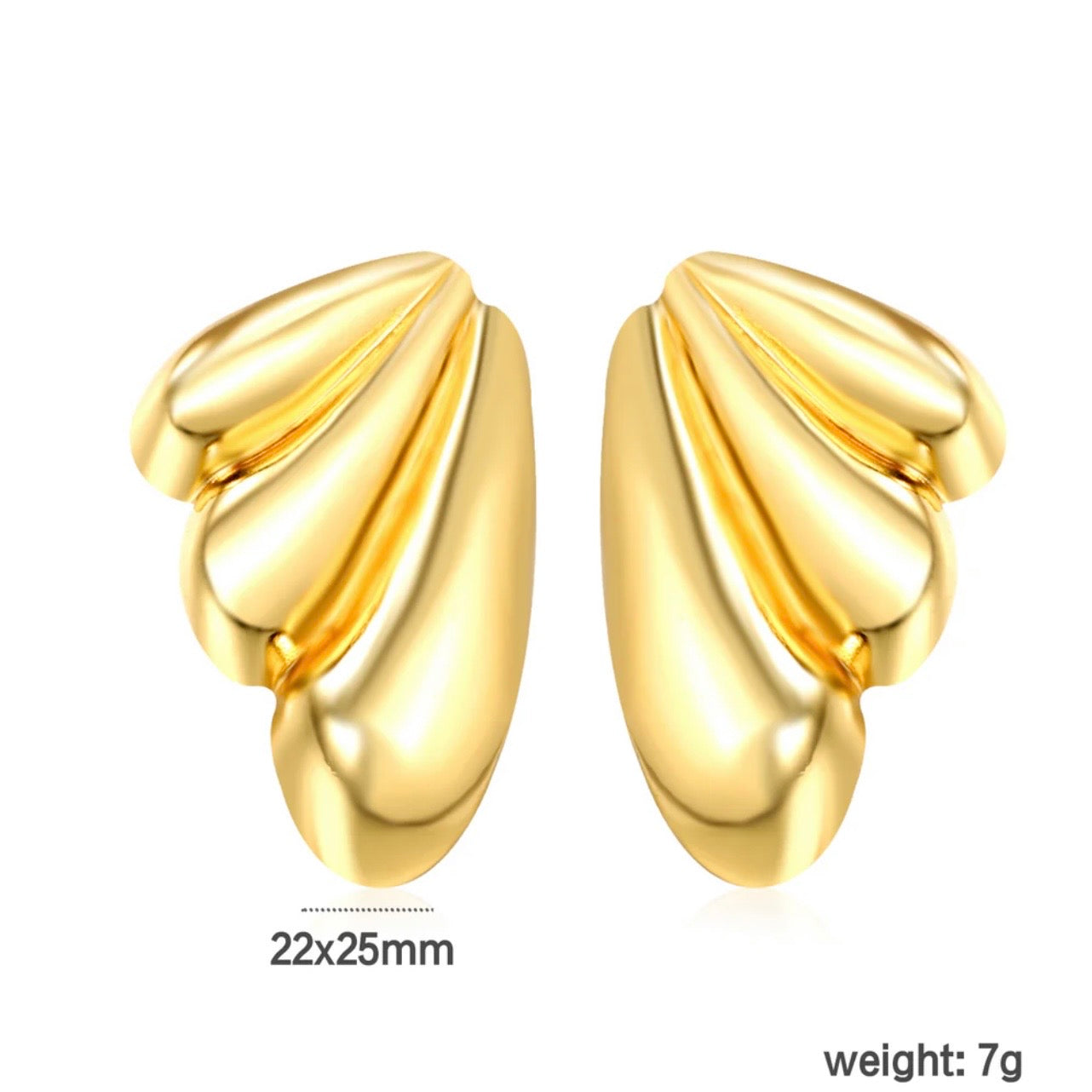 Gold Sculpted Stud Earrings – 18K Gold Plated Stainless Steel