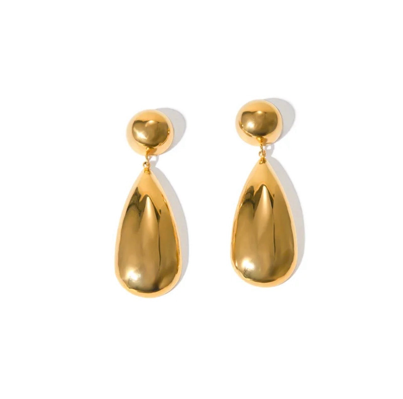 18K Gold Plated Teardrop Statement Earrings – Elegant Vintage Drop Jewelry