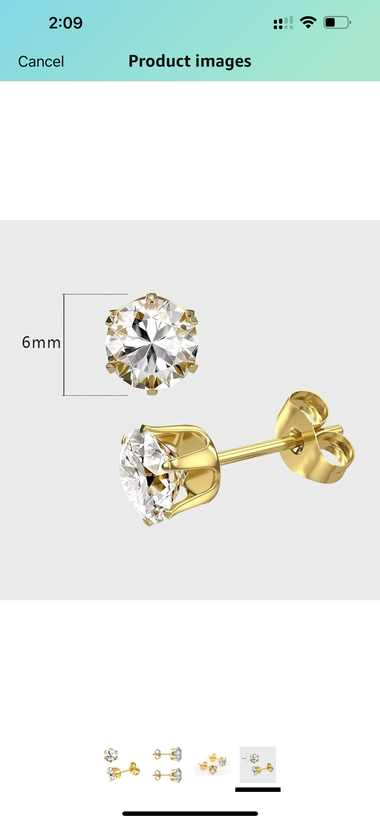 18K Gold Plated  Round Earrings For Women Stainless Steel Stud Earrings