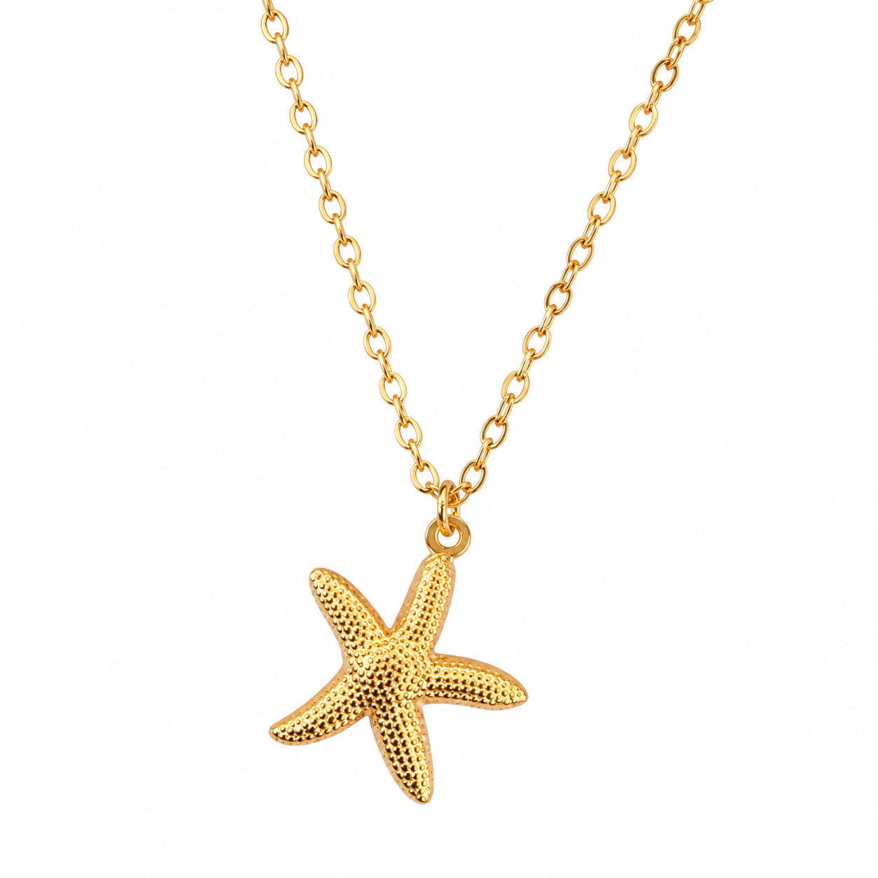 Gold Starfish Pendant Necklace