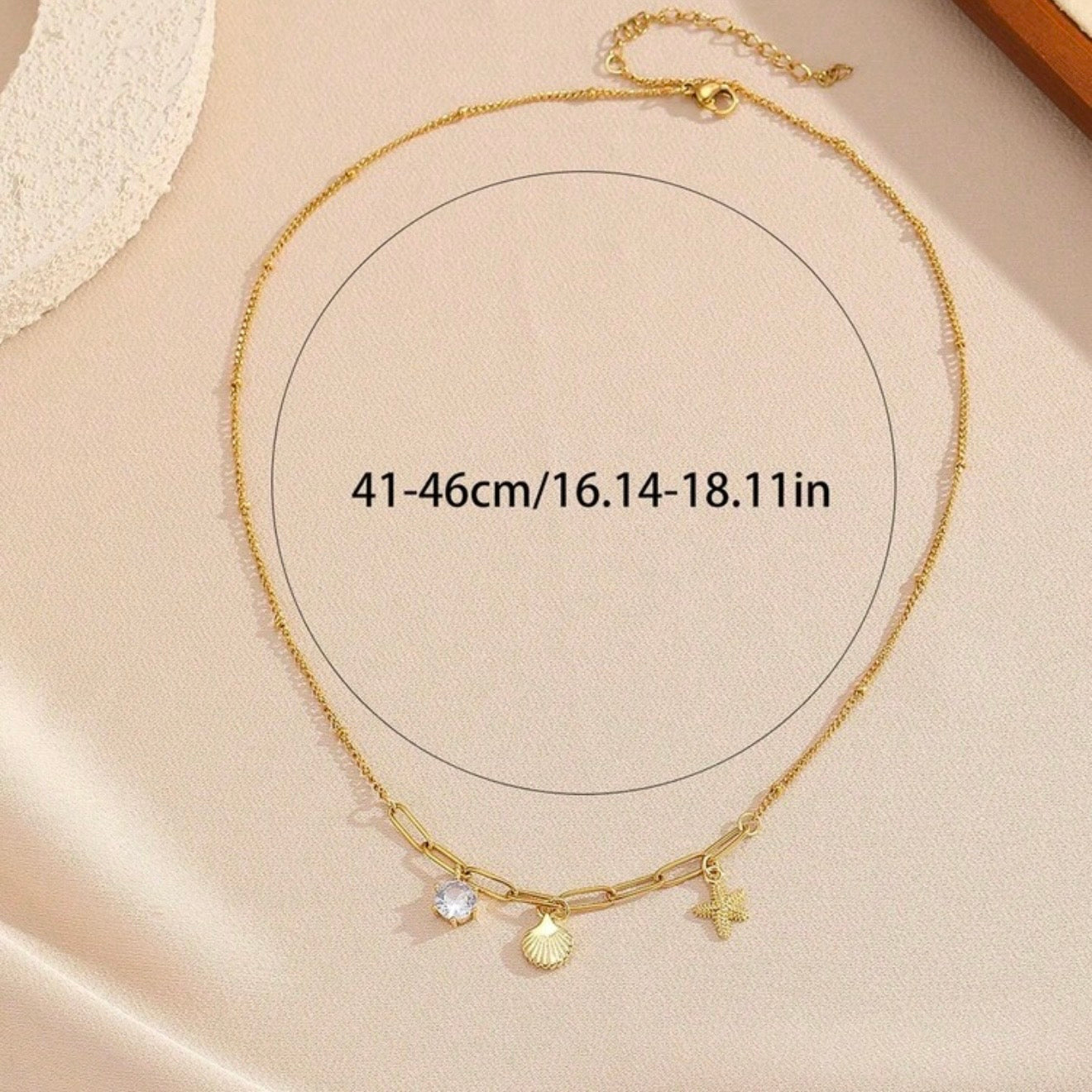 Ocean Charm Gold Necklace