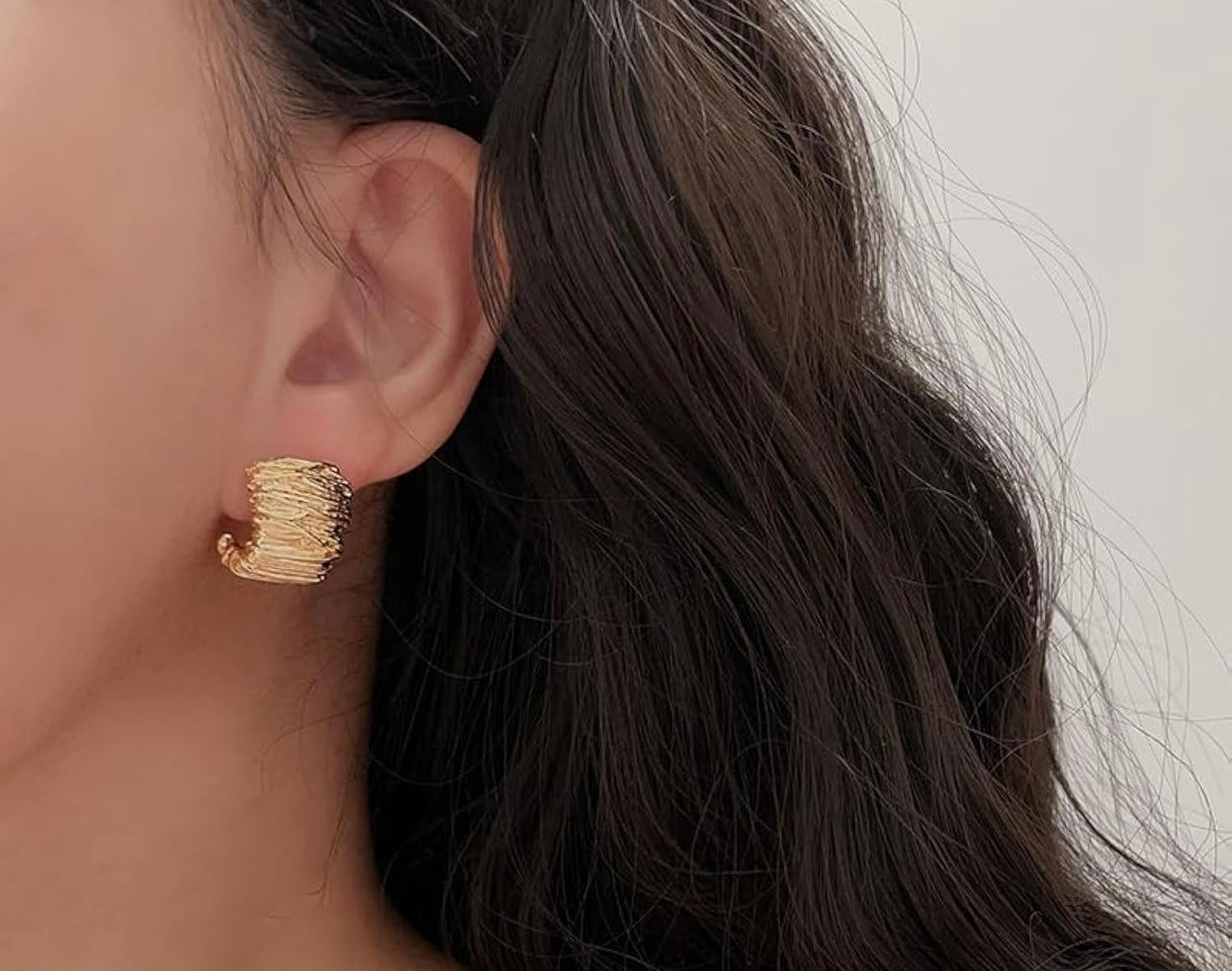 18k gold plated stainless steel Style Waves Lines Irregular earrings For Women