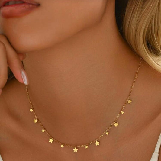 18K Gold Plated Dainty Star Charm Necklace – Minimalist Celestial Jewelry