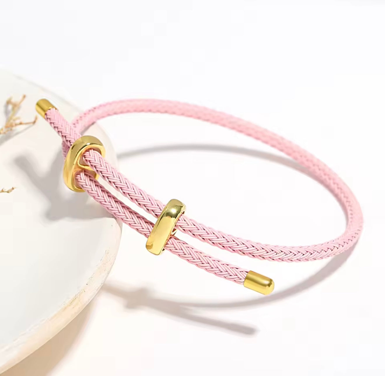 Gold & Pink Clover Heart Bracelet Stack – 4 Piece Layered Luxury Set