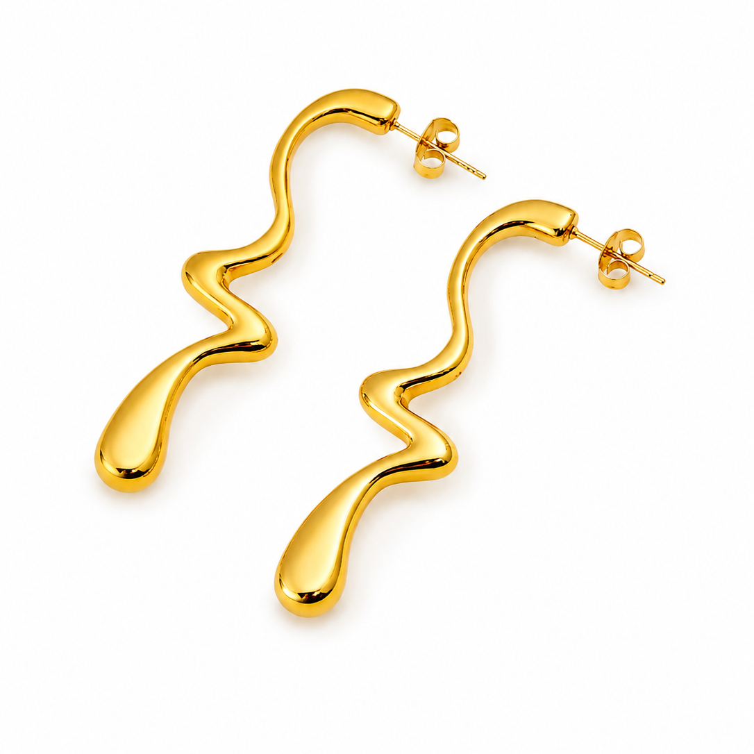 Vergoldete Wellen-Ohrhänger